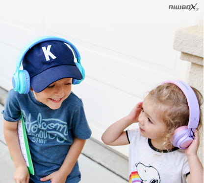 WT-7S Kids Bluetooth Headphones: Light Up Your Music Experience with Foldable Stereo Wireless Headset, Microphone, and Volume Control - Perfect for PC, Tablet, TV, and Travel (Purple)