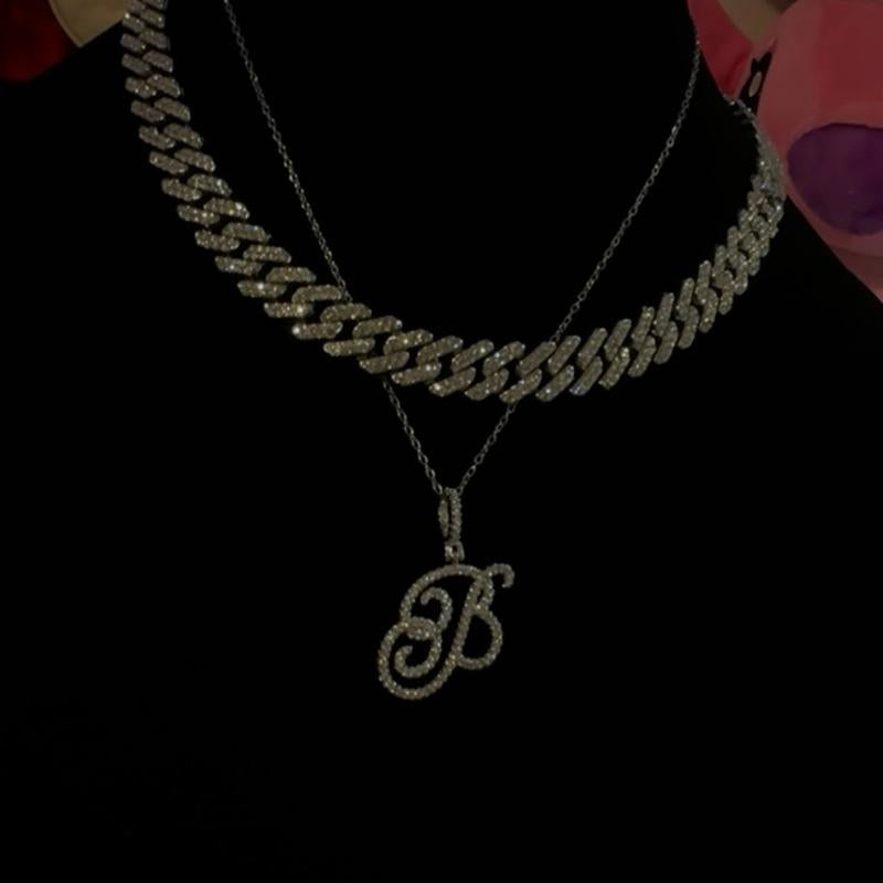 Custom Script Initial Necklace - Personalized Initial Necklace Silver Pendant Necklace Stainless Steel Pendant Necklace Day Jewelry